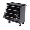 5-Drawer Tool Chest with Wheels, Steel Lockable Tool Storage Cabinet with Handle, 2 Keys for Garage, Workshop, Black