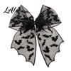 Mesh Bow Hair Clip Halloween Bat Spring Clips Black White Lace Spider Web Moderate Clamping Force Barrettes Gothic Dark Style for Women Cosplay