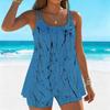 Women's Swimwear Tankini 2 Piece Swimsuit Ripple Fluid Pattern Vacation Bathing Suits