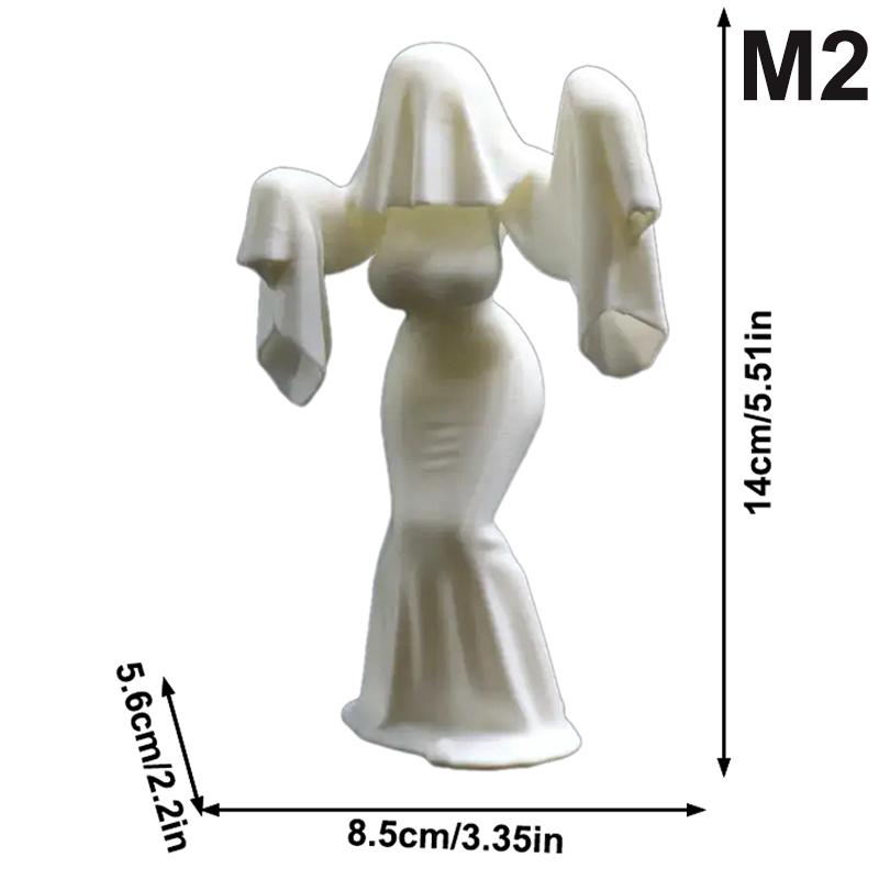 Gothic Bride Figurine 3D Printed Halloween Ghost Bride Statue 3D Printed Female Ghost Desktop Figurine Home Desktop Decoration