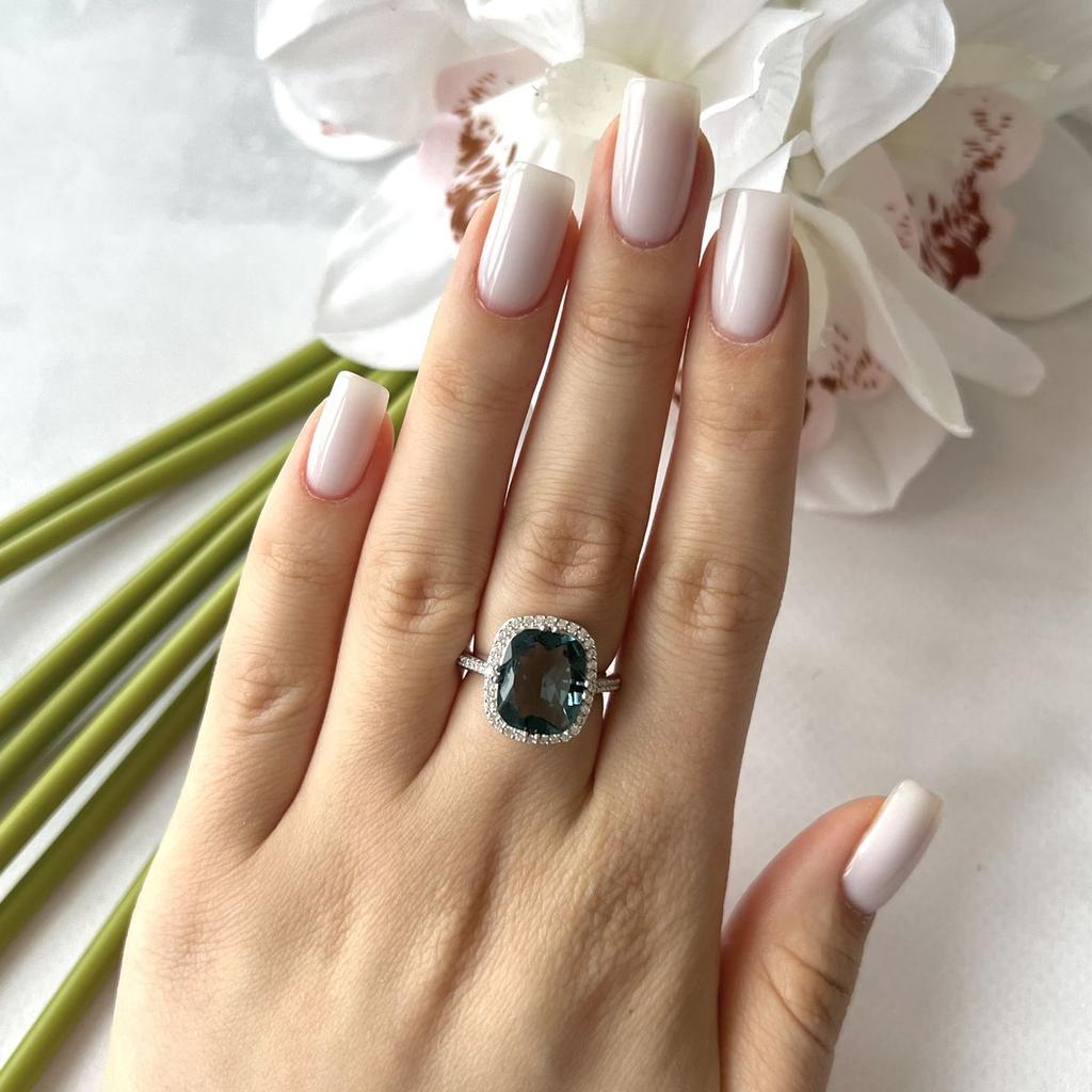 Silver Ring with London Blue Topaz 4.339ct, Product Weight 4.37 G (2151760)