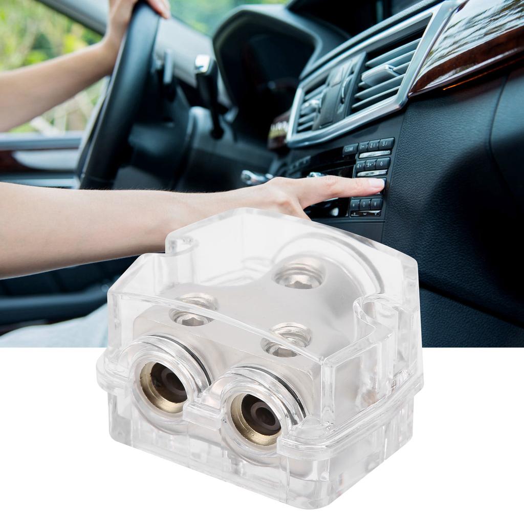 Car Ground Wire Distribution Block Speaker Power Splitter Negative 1x0GA In 2x4GA Out DB003