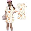 Girls Loose Fit Short Sleeve Dress Animal Print Lightweight Summer Dress Kids Casual Round Neck Dress for Children