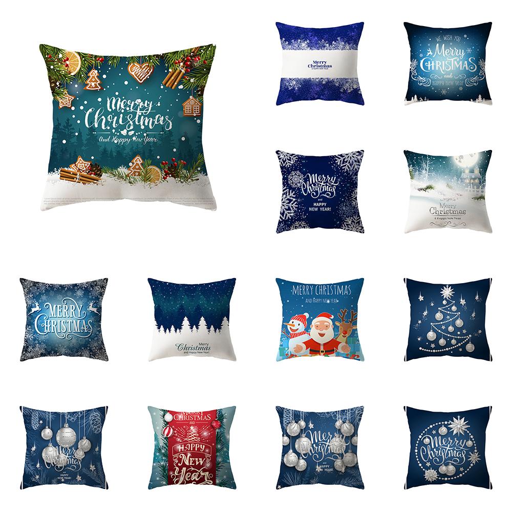 

Рождественские украшения Рождественская тема Печатный узор Чехлы для подушек Домашняя гостиная Украшение дивана Подушка Наволочка