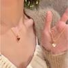 Female Autumn and Winter Red Heart High-end Temperament Collarbone Necklace
