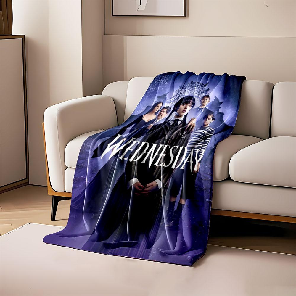 

Dark, gothic aesthetic with characters dressed in formal striped attire. for all seasons blanket lunch break throw gift 80cm x 120cm