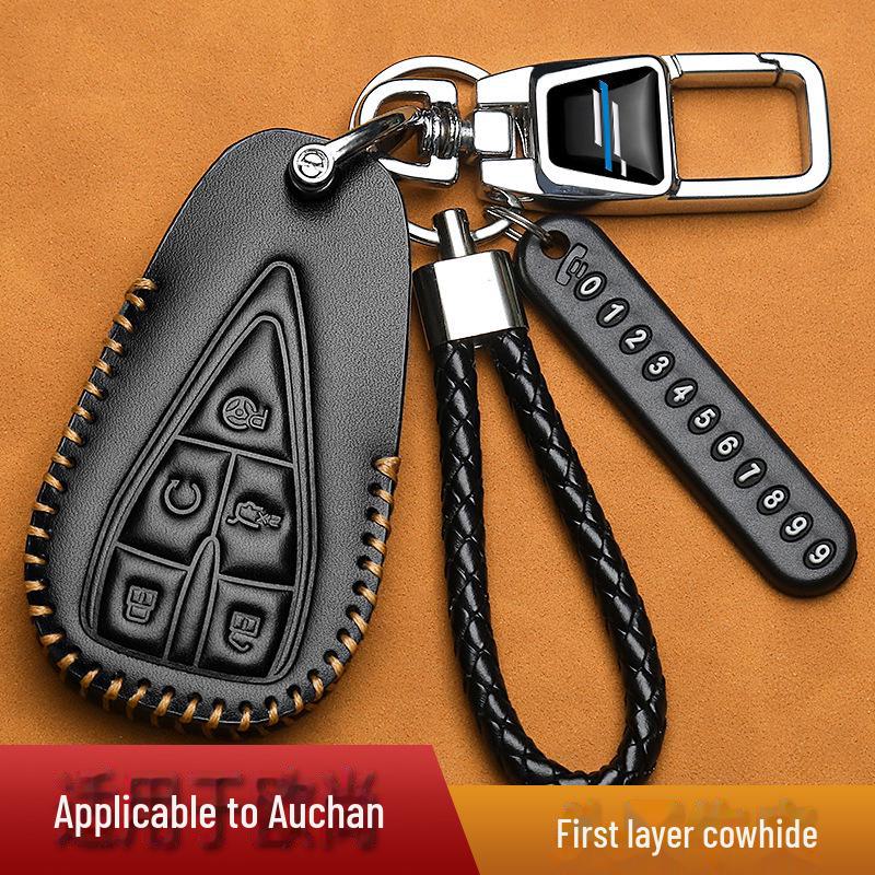 Changan Oushang Z6 Leather Key Cover for Oushang X7Plus/X5Plus - Blue Whale Edition