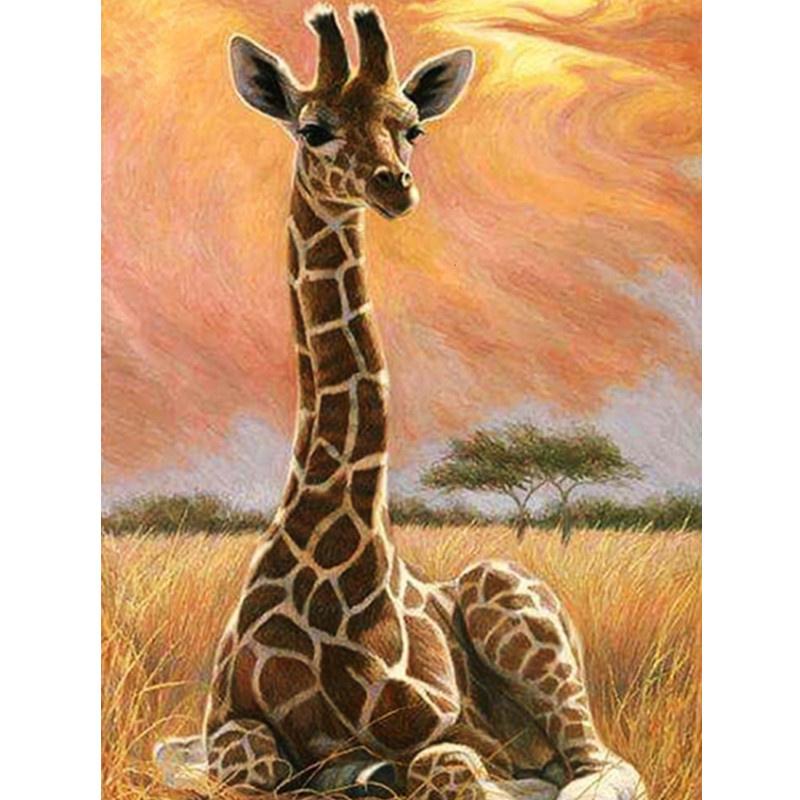 5D DIY Diamond Painting Cute Giraffe Diamond Embroidery Cross Stitch Kit Full Rhinestone Mosaic Home Decor