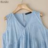 ZANZEA Damen Sommer Casual V-Ausschnitt Ärmellose Tanktops