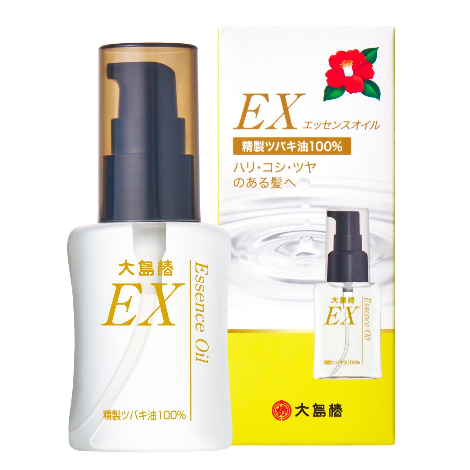 Oshima Tsubaki EX Essence Oil - Camellia Oil Hair Oil, Multi-purpose Oil for Hair, Scalp, and Whole Body - Fragrance-free, 100% Refined Camellia Oil,
