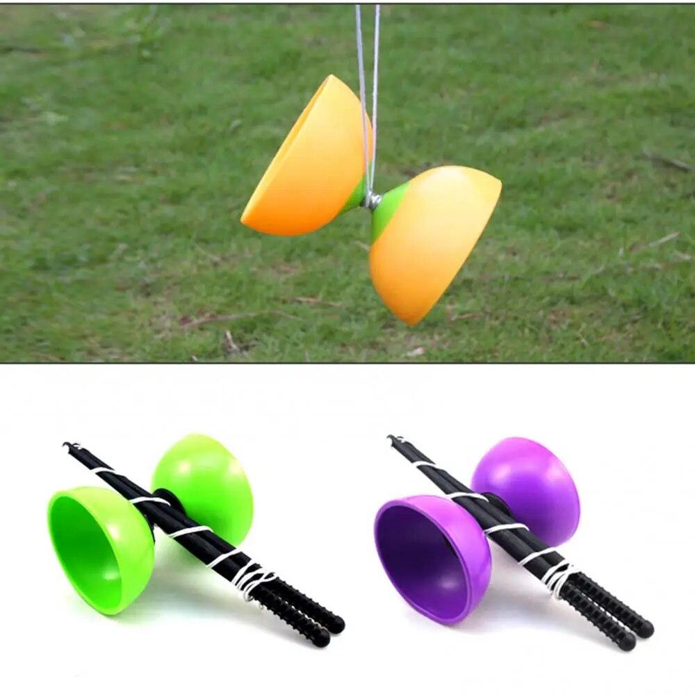 Lustiges chinesisches YOYO mit 3 Lagern und Kupplung, Diabolo-Set, Metallstäbe, Einkaufsnetz, Spielzeug, festliche Party-Geschenke