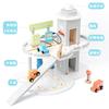 Wooden Simulation Parking Lot Toy Rotating Parking Lot Gas Station Scene Simulation Puzzle Toy