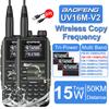 Pacote com 2 Rádios Walkie Talkie Baofeng 15W 50KM à Prova d'Água 999 Canais AM FM Rádio Bidirecional Tela LCD de Banda Completa Cópia de Frequência Redução de Ruído UV16M