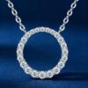 Minimalist Elegant Full Round Halo Hollow Circle S925 Silver VVS Round Brilliant Cut Dainty GRA Certified Moissanite Necklace