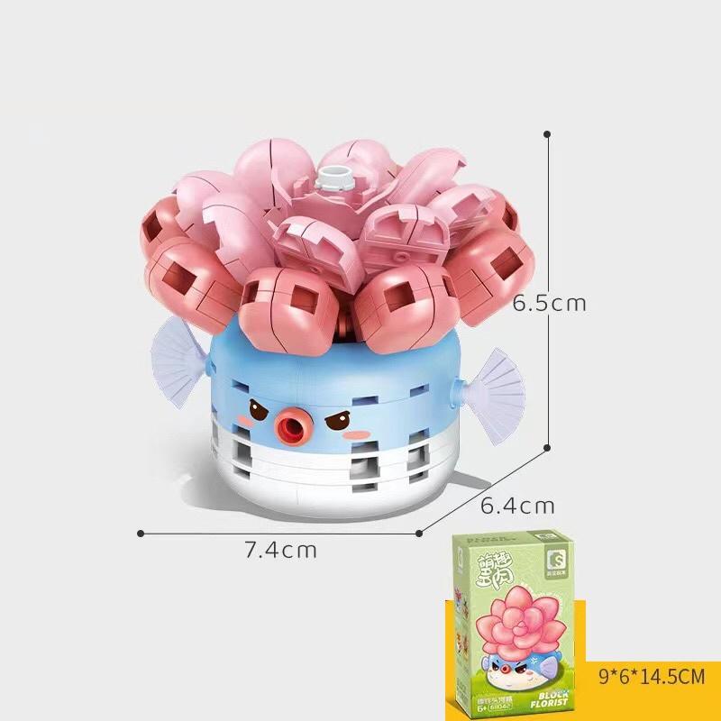 8 Style MOC Creative MINI Flower Pot Plant Building Block City Cherry Tree Decoration Bricks DIY Girls Boys Kids Toys Gifts