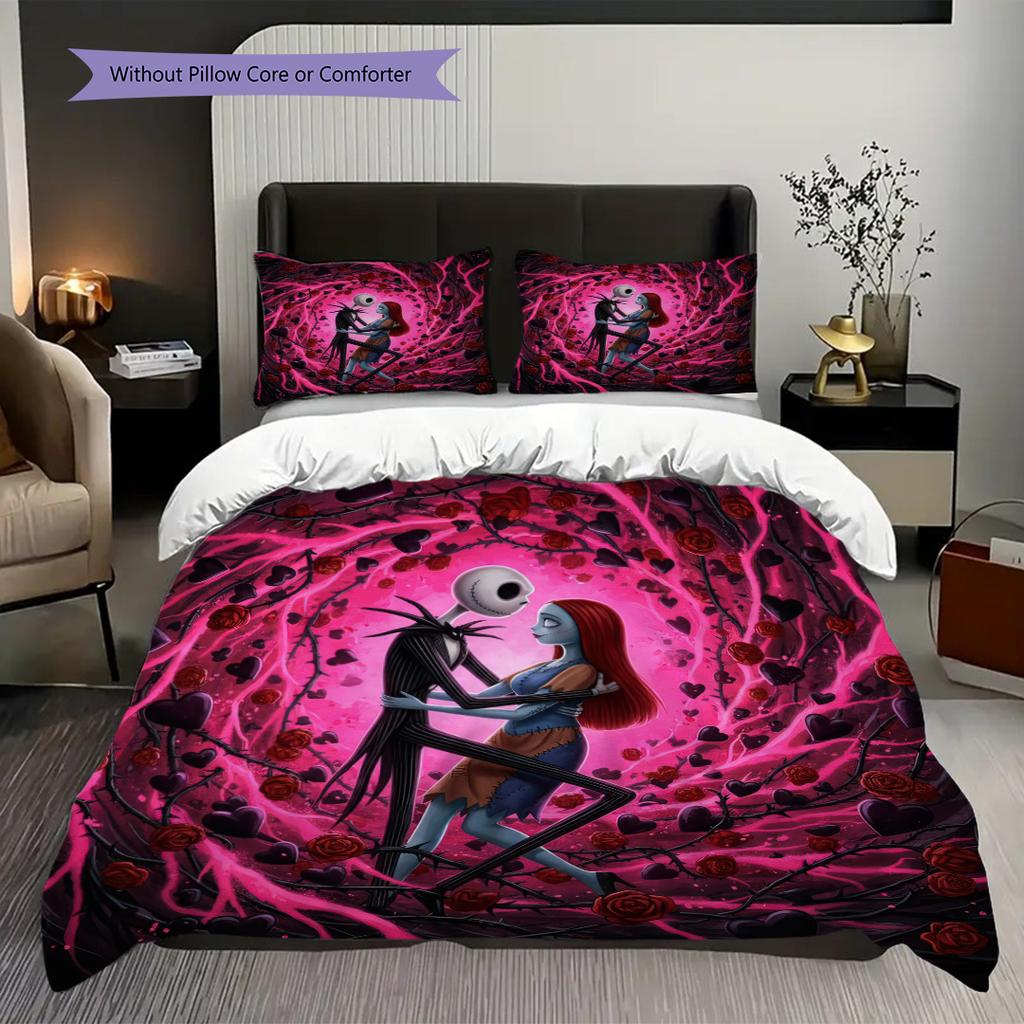 1PC The Nightmare Before Christmas pattern Bedding Quilt Set Quilt Cover Pillowcase Home Decoration (1 * duvet cover + 27 * pillowcase, without core)