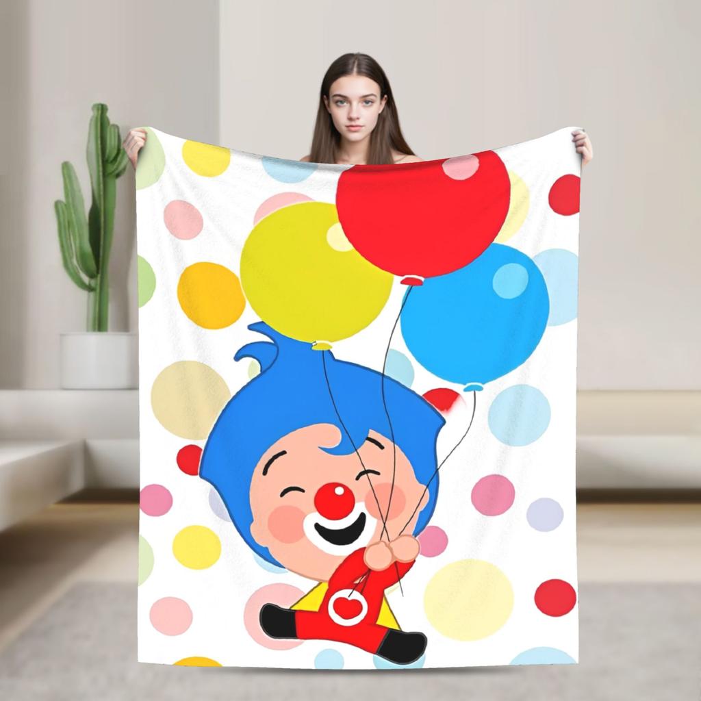Joker P-Plims Cartoon Fleece Throw Blanket Blankets for Sofa Car Warm Bedroom Quilt,
