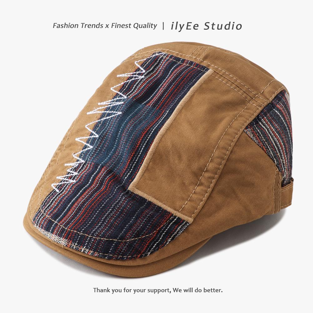 

New Cotton Newsboy Cap Male Female Flat Caps Artist Painter Hat Adjustable Patchwork Beret Hats For Men Women Fishing Hat Bonnet One Size