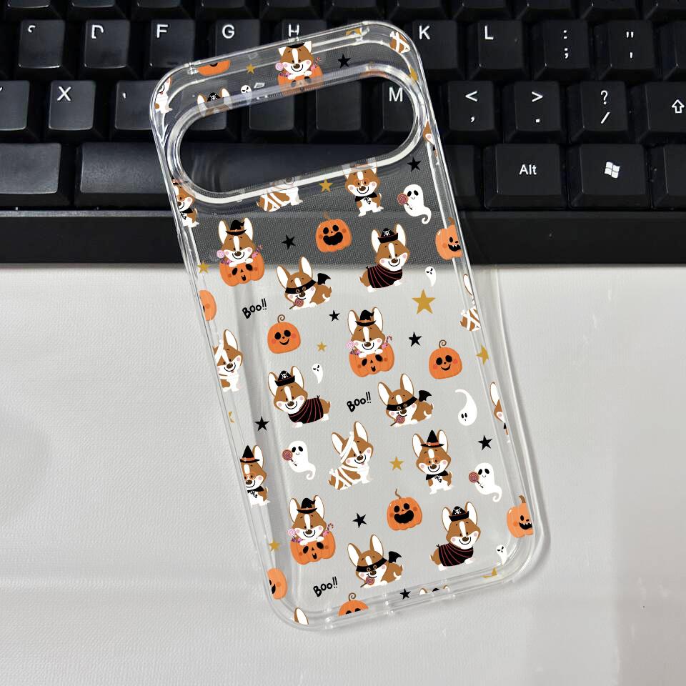 For Google 10 Pro XL Cute Halloween Pumpkin Ghost Bat Pattern Phone Case for Google Pixel 8A 7A 6A 6 7 8 9 10 Pro Soft TPU Cover