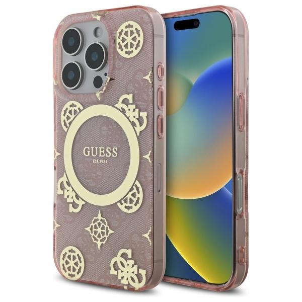Guess Guhmp16Lh4Pyeep Iphone 16 Pro 6.3 Różowy/Pink Hardcase Iml Peony On 4G Background Magsafe