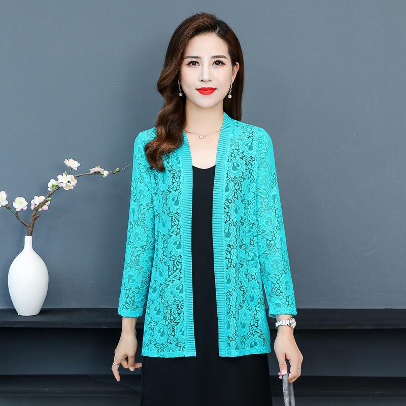 Female Long-sleeved Sun Protection Clothes Air Conditioning Shirts Summer New Women Loose Openwork Lace Cardigan Thin Coat
