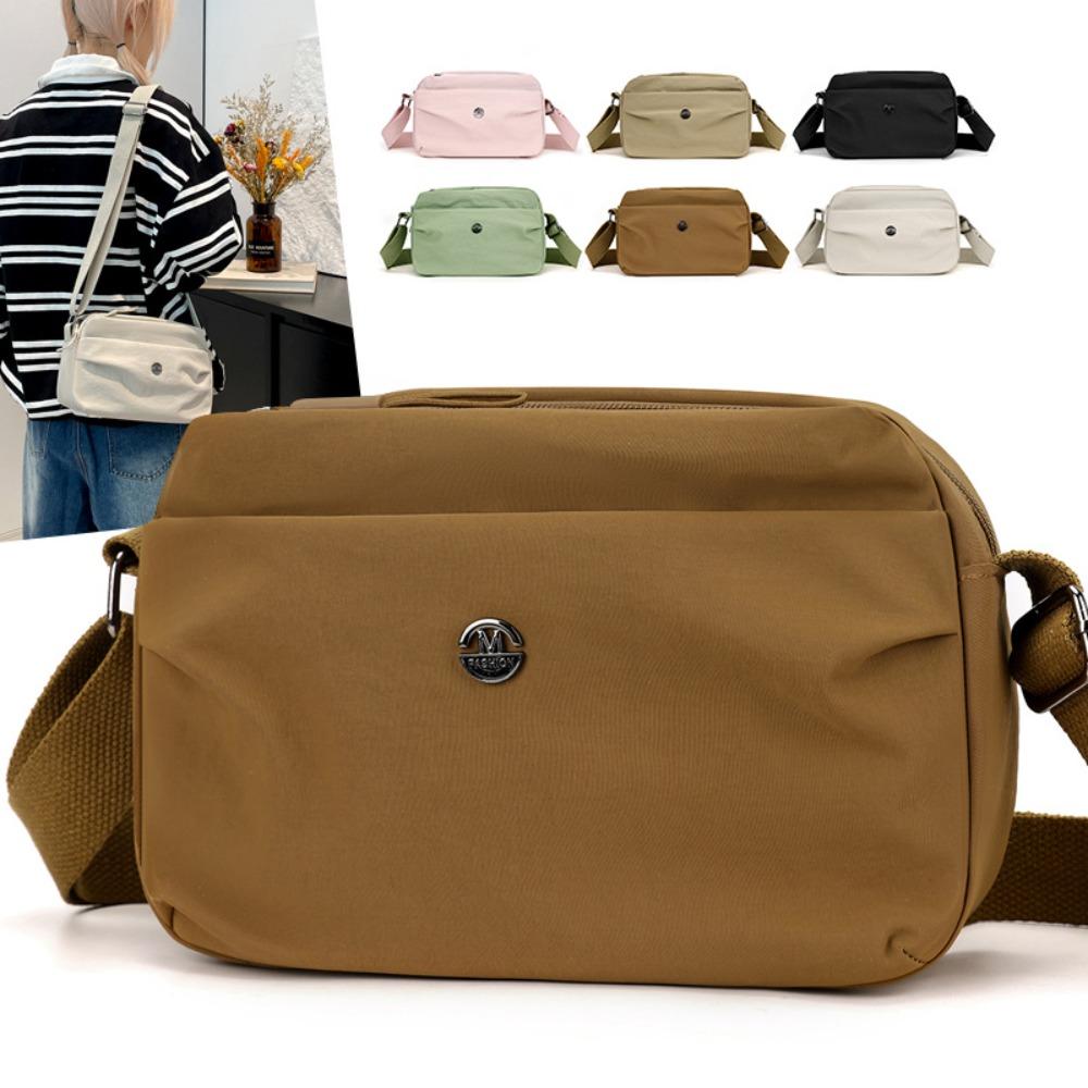 Large Capacity Square Crossbody Bag Multi-layer Single Shoulder Bag Nylon Messenger Bag  Shopping