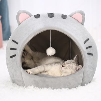 Super Katzenbett, warmes Haustierhaus, Kätzchenhöhle, Kissen, Katzenhaus, warmer schlafender Hundekorb, Zelt, kleine Hundematte, Zubehör, Bett für Katzen