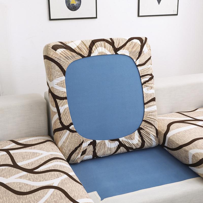Printed Sofa Cushion Cover Furniture Protector Spandex Elastic Removable L-Shape Corner Armchair Couch Slipcover