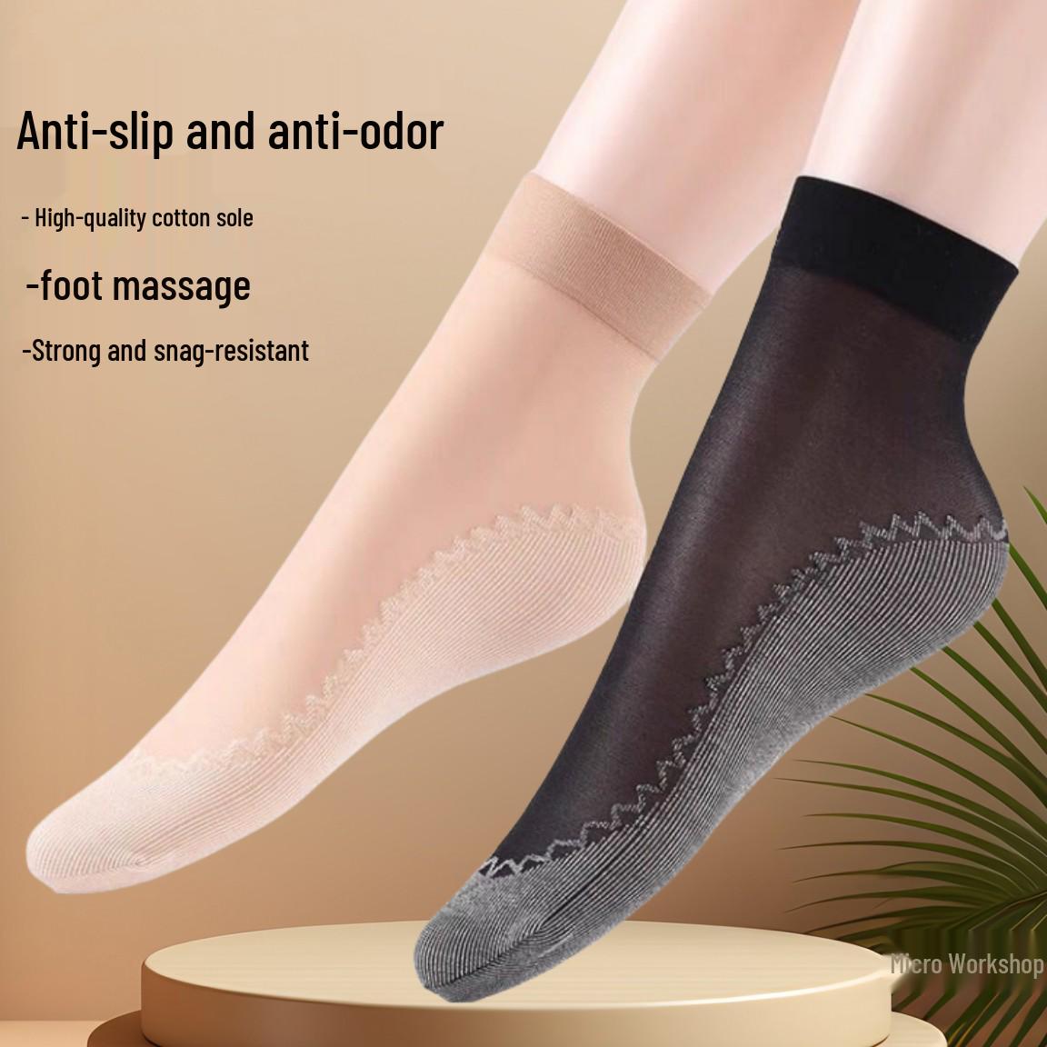 

Женские колготки до середины икры - Толстое хлопковое дно, Тонкий кристальный шелк, Износостойкие, Нескользящие, Весна/Осень Coffee 1 pair