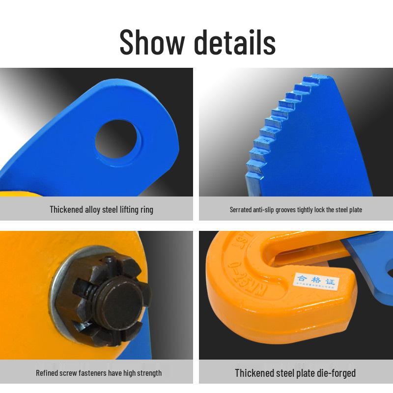Jinyou Steel Plate Lifting Clamp: L-Type Vertical & Horizontal Forged Turning Rigging Hook