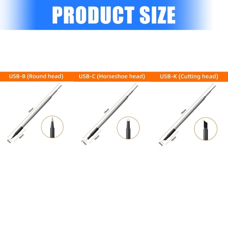 USB-kompatible Lötspitze Hohe Wärmeleitfähigkeit Kupfermaterialien Schneller Austausch Unter 30 Sekunden