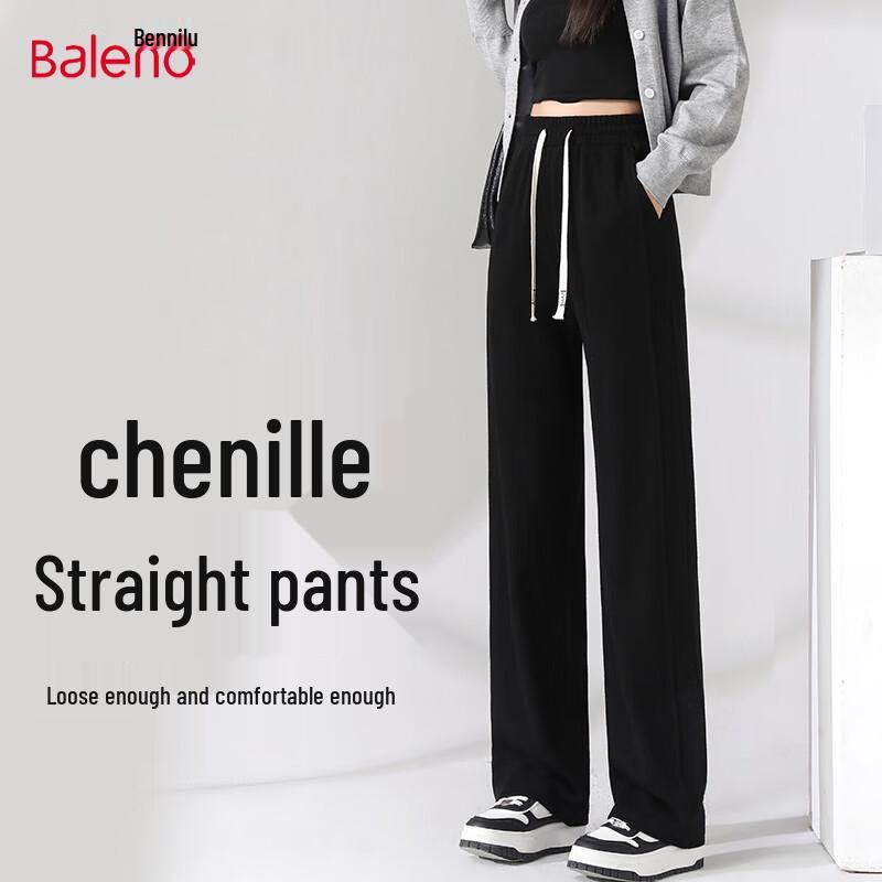 Baleno Women's Chenille Casual Straight-Leg Pants