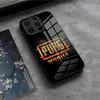 P-Pubg G-Game Phone Case For IPhone 17 Air 16 E Pro Max 15 14 13 Mini 12 Pro 11 Max Plus Black Glass Cover