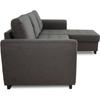 Fixed Reversible 4-seater Corner Sofa - Anthracite Fabric - L245 X D150 X H86 Cm - HAMILTON - Made In Ukraine