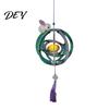 LED Candle Lantern Toy DIY Kit for Mid-Autumn Festival, Hollow Wooden Rotating Ring Making Set with Rabbit, Handmade Tassels