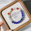 8Mm Natural Lapis Lazuli Chalcedony Artificial Crystal Pearl Design Bracelet Bracelet