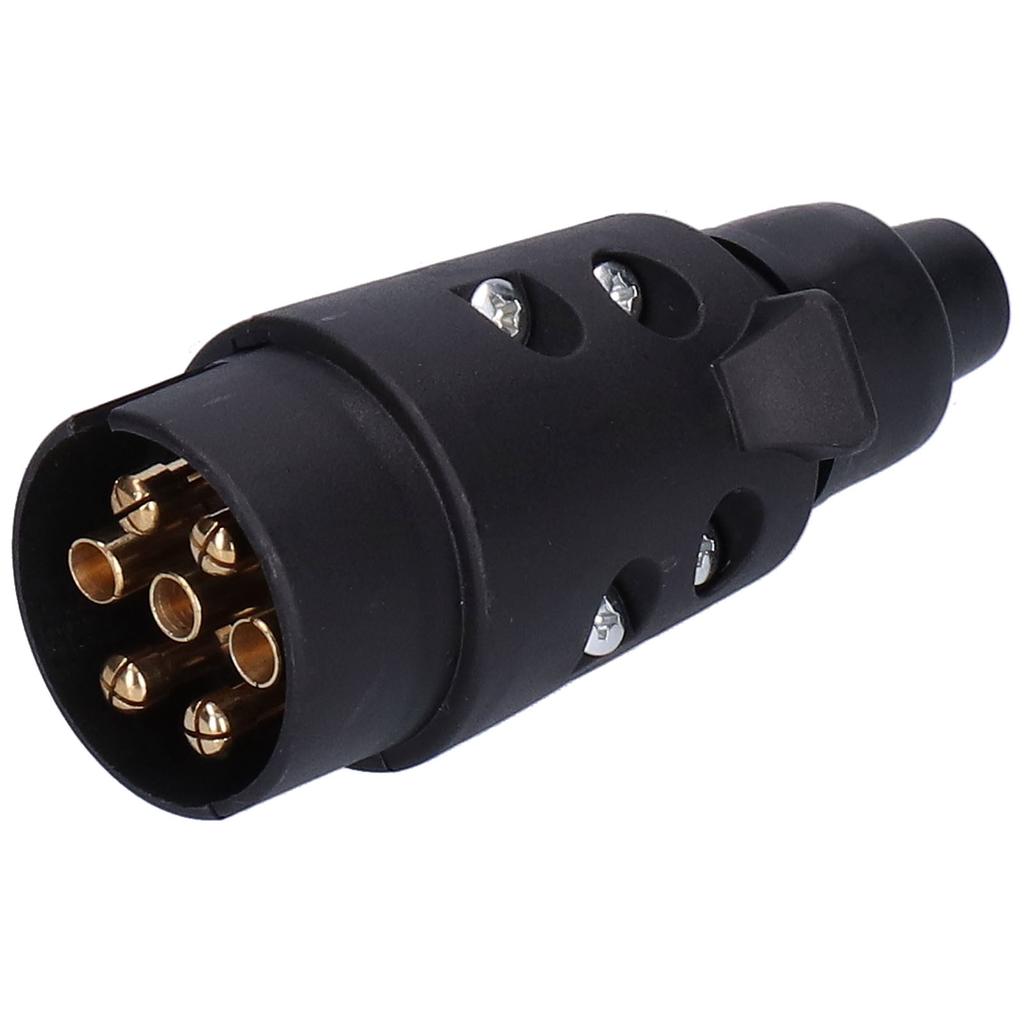 12V 7Pin Trailer Socket Plug Brass Connector Tow Bar Traction for European Standard Car