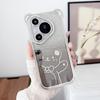 Cute Cartoon Bear Oblique Span Lanyard Suitable for Huawei Pura70pro Electroplated Mobile Phone Case Mate60 Three-dimensional Women