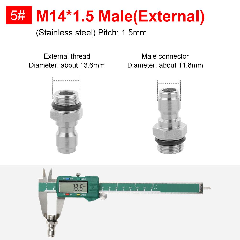 Pressure Washer Connector Professional Adapter 1/4 Quick Disconnect M14 M22 Male Female Coupler Car Washing For Bmw Tesla VW