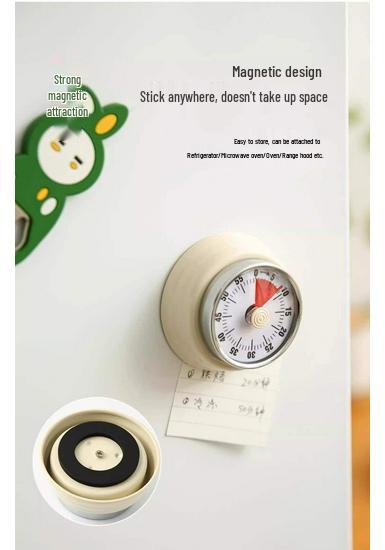 Magnetic Kitchen Timer with Alarm - Mechanical Cooking & Study Reminder