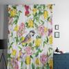 Yellow Flower And Butterfly Sheer Curtains For Living Room Modern Fashion Valance Curtains For Kitchen Tulle Curtains