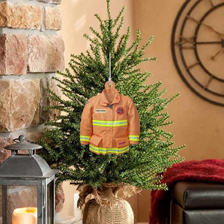 Kreativa Akryl Brandman Väska Hänge Nyckelringar Hängande på Julgran De