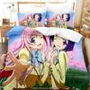 סט מצעים לאנימה Yami To LOVE-Ru כיסוי שמיכה סט מיטה כיסוי שמיכה ציפית שמיכה גדולה מלכותית קווין בנים מבוגרים