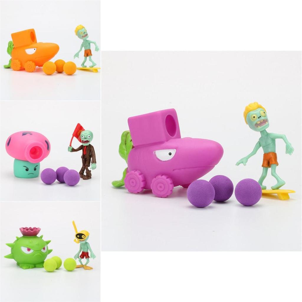 Pvz Plantas Vs Zombis Lanzaguisantes Figura de Acción de PVC Decoración de Madera de Pascua Para Niños