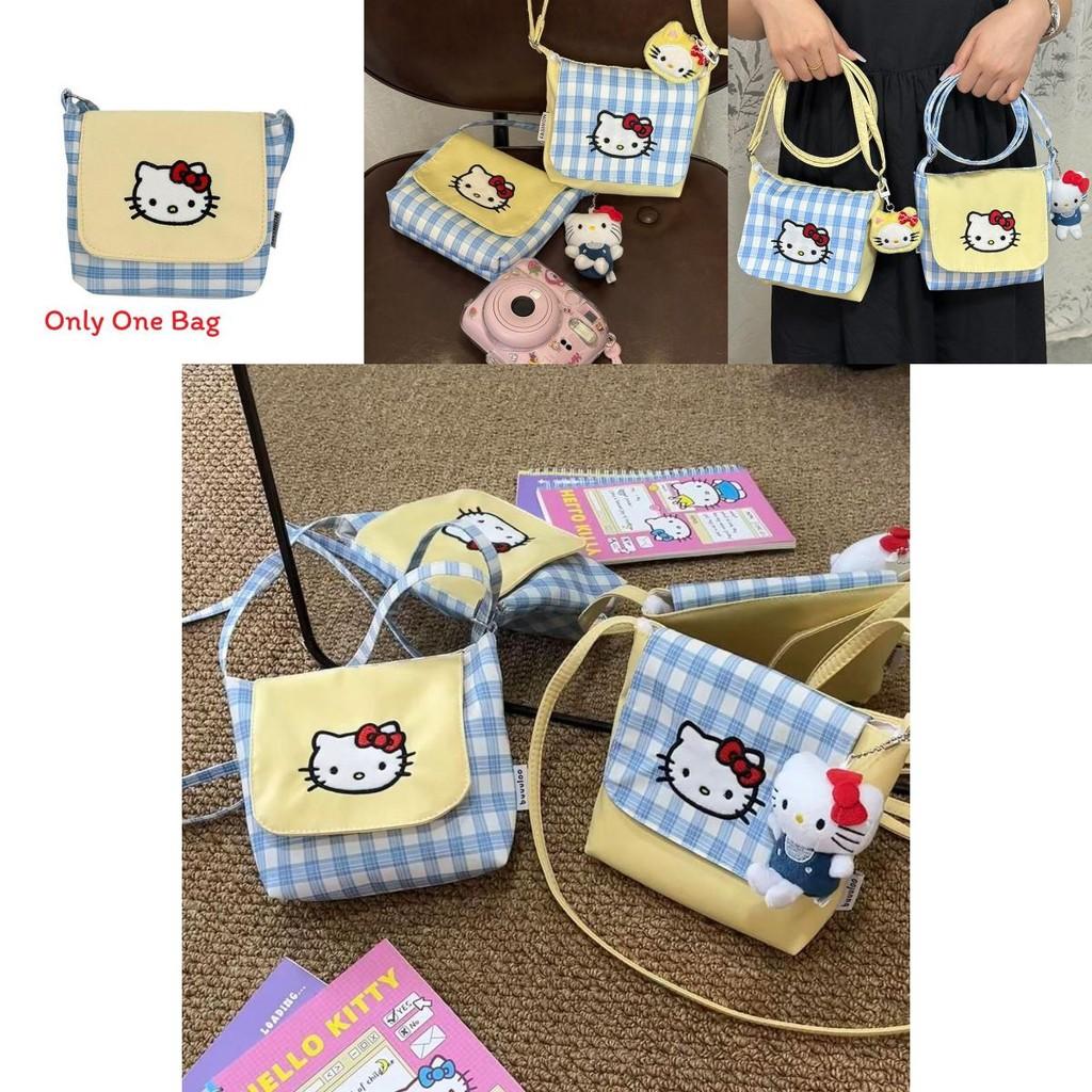 Cute Kitty Cat Small Shoulder Bag With Colorblock Nylon For Daily Use