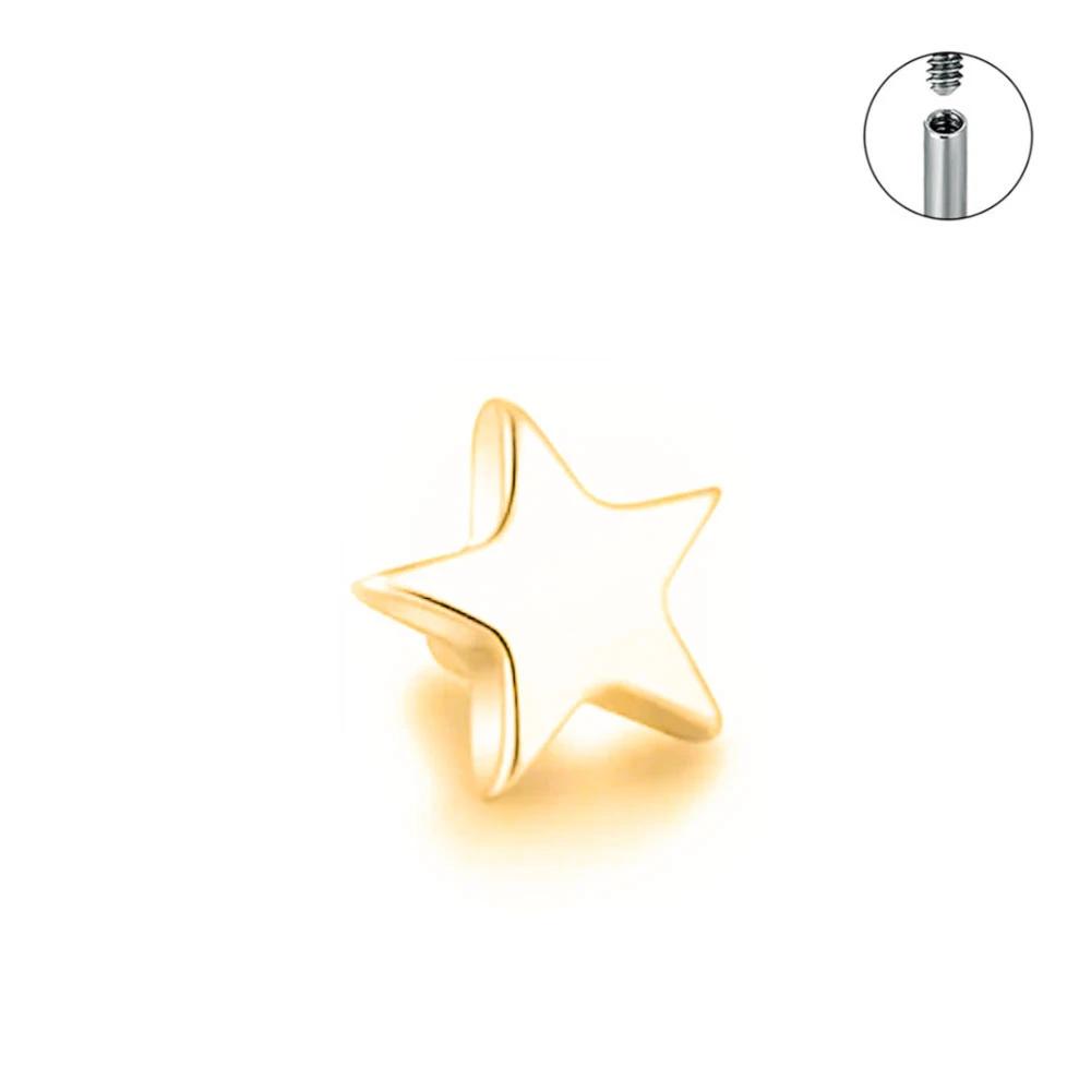 10Pz F136 Titanio Stella Luna Micro Anchoria Dermica Piercing Top Skin Diver Superficiale Labret Lingua Sopracciglio Piercing Gioielli per il Corpo