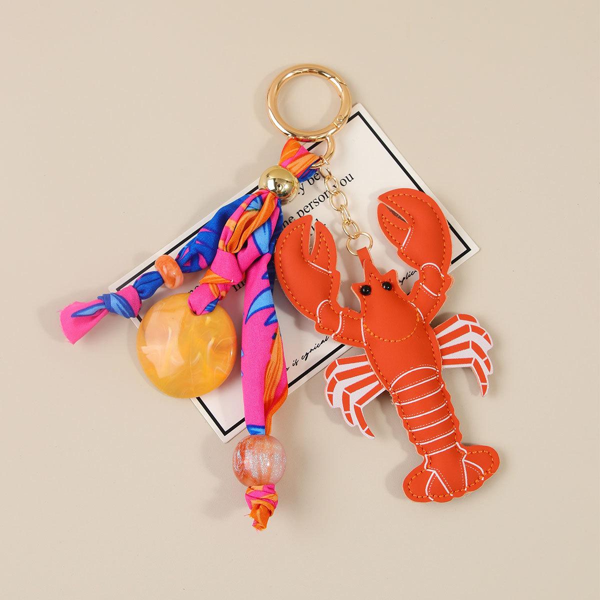 Kokos Tropische Palmboom & Kralen Bedeltjes Strandtas Bedeltje Esthetisch voor Vrouwen Vakantie Accessoires Bag Charm red