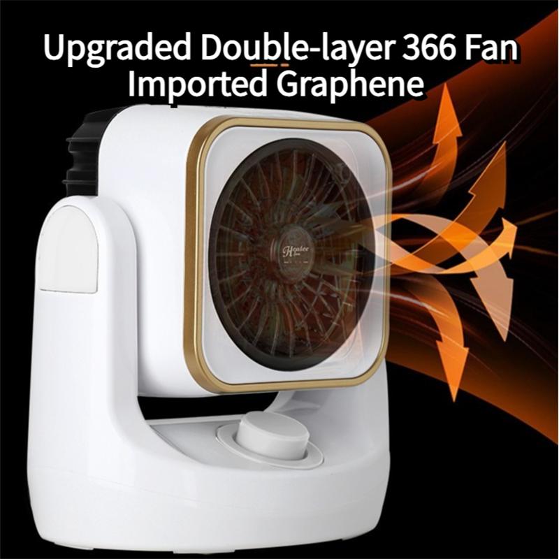Graphene Heater 608 1000W 0.1s Fast Heating Electric Household Heater with Remote Control EU Plug