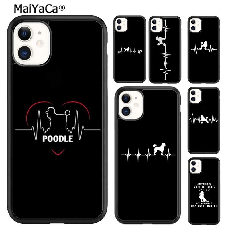 Funny Poodle Design Poodle Silhouette Heartbeat Phone Case For iPhone 17 Air 16 Pro Max 15 14 Plus 12 13 Coque
