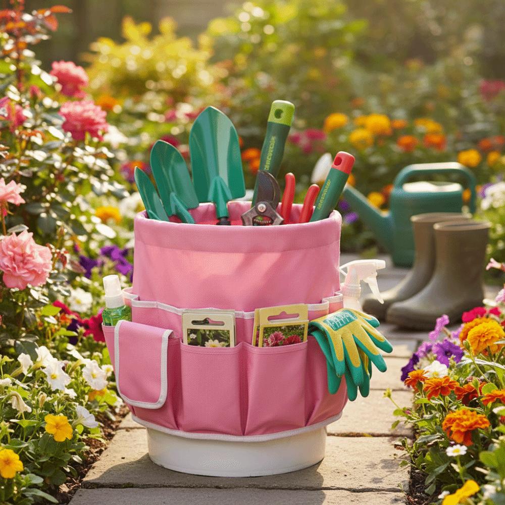 Storage Holder Oxford Cloth Garden Kit Waist Pouch Belt Storage Bucket Kit Pockets Hardware Storage Electrician Tools Bag DIY